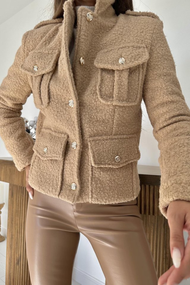 Camel Cepli Yumoş Ceket