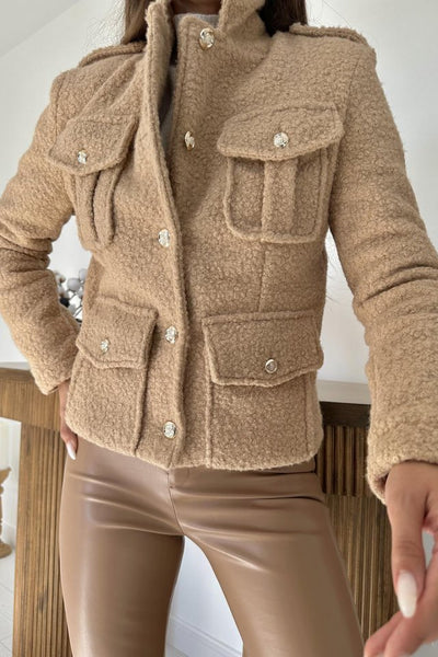 Camel Cepli Yumoş Ceket